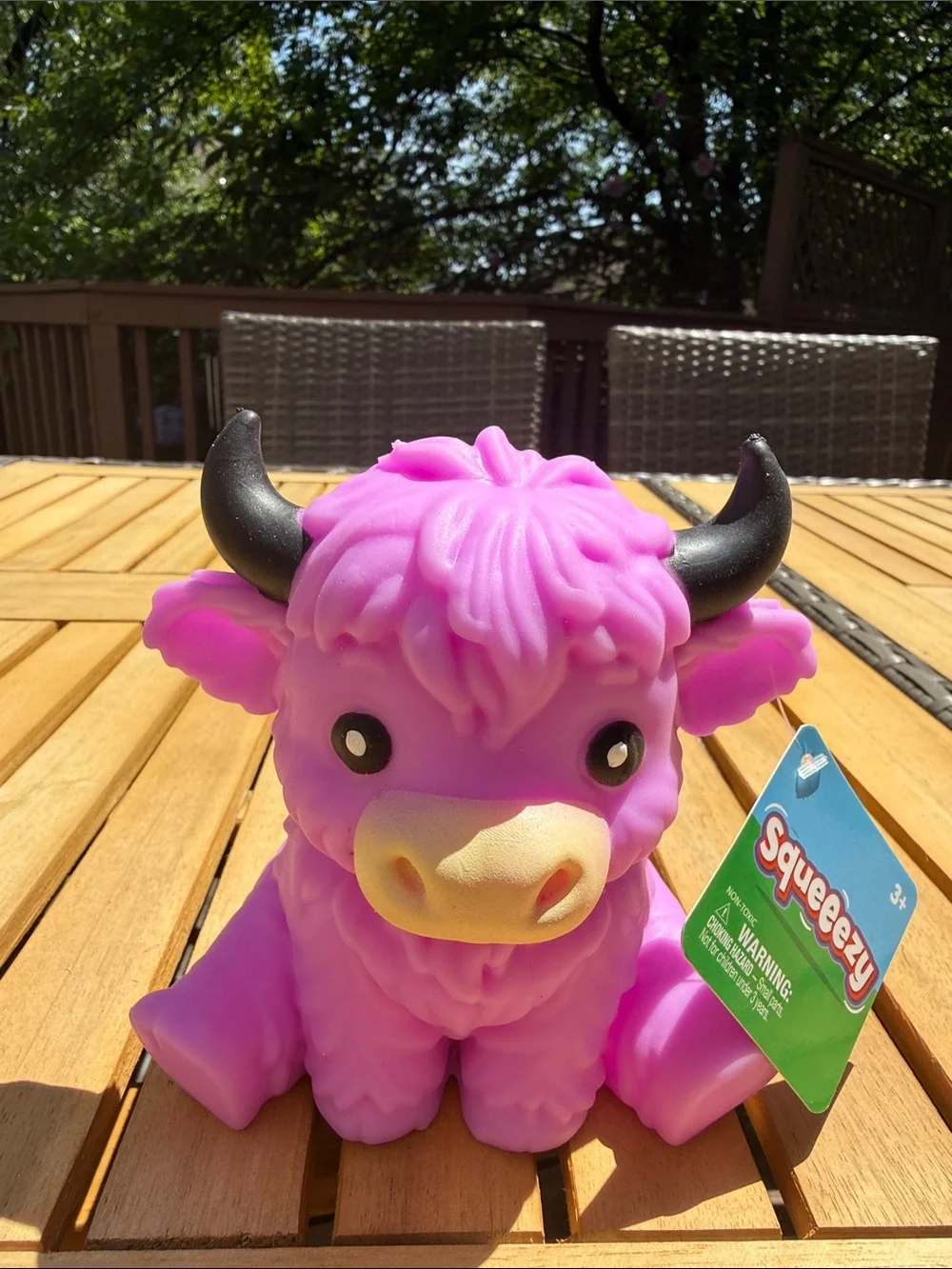 Squeezy Pink Plush Highland Cow - Soft Kids Toy